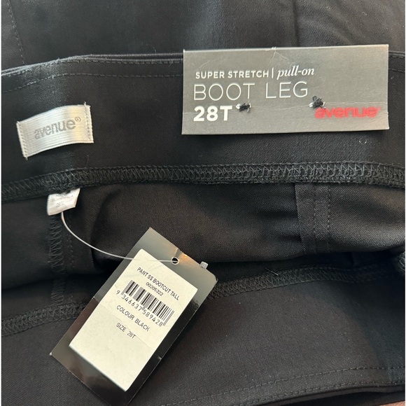 Avenue plus size pull on boot leg pants.  Black.  Size 28T NWT - Picture 6 of 9